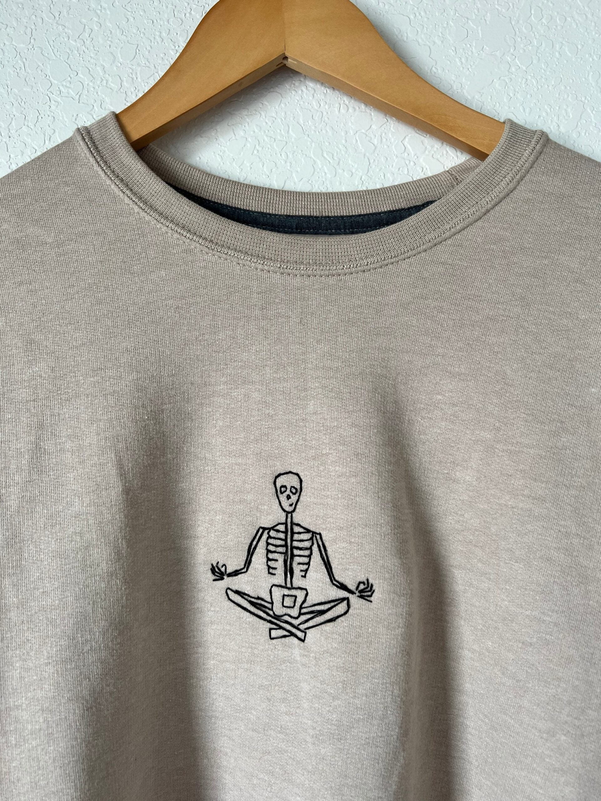 Skeleton Yoga Embroidered Sweatshirt 2D Crewneck Sweatshirt All Over Print Sweatshirt For Women Sweatshirt For Men Sws3935