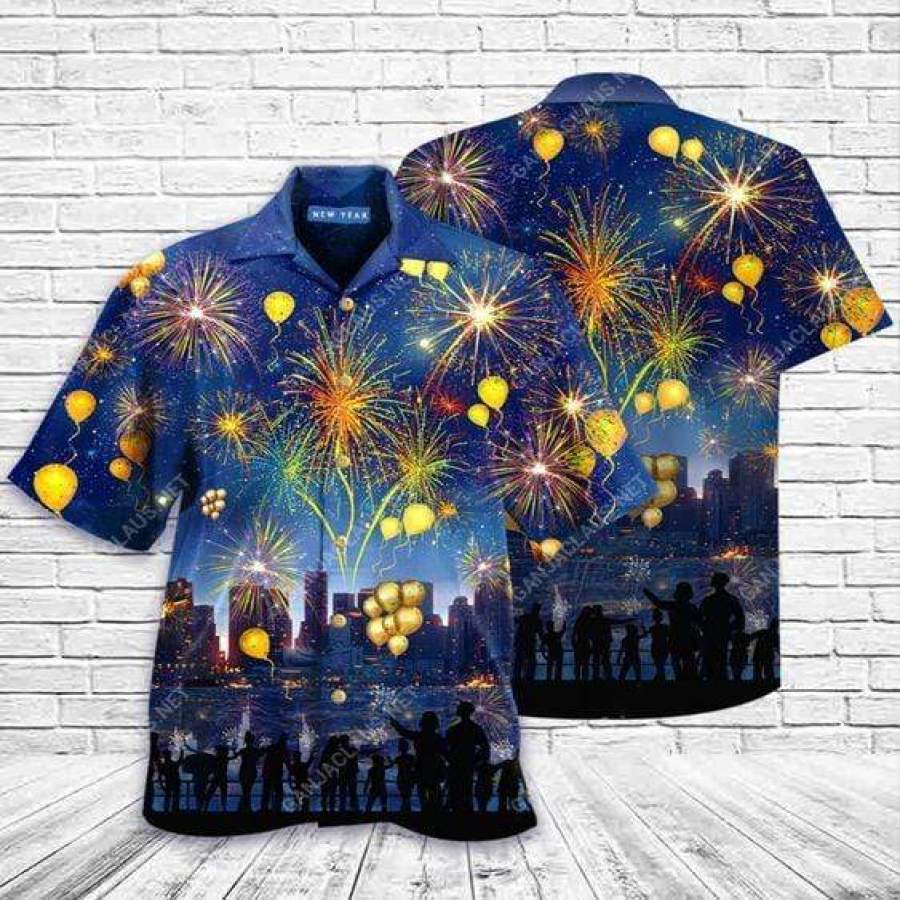 Hawaii Aloha Shirts Countdown To New Year Fireworks Ha61763