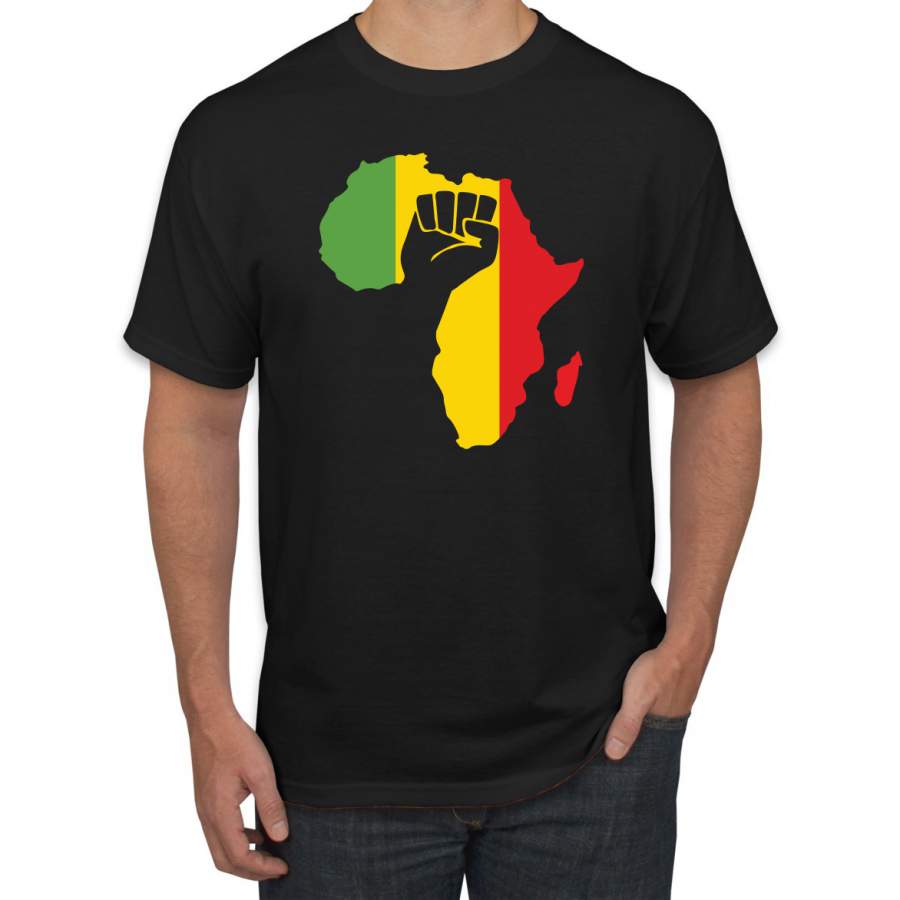 Love Africa Pride Map Black Power Fist Freedom Black History Month Gift Black Pride Graphic T-Shirt