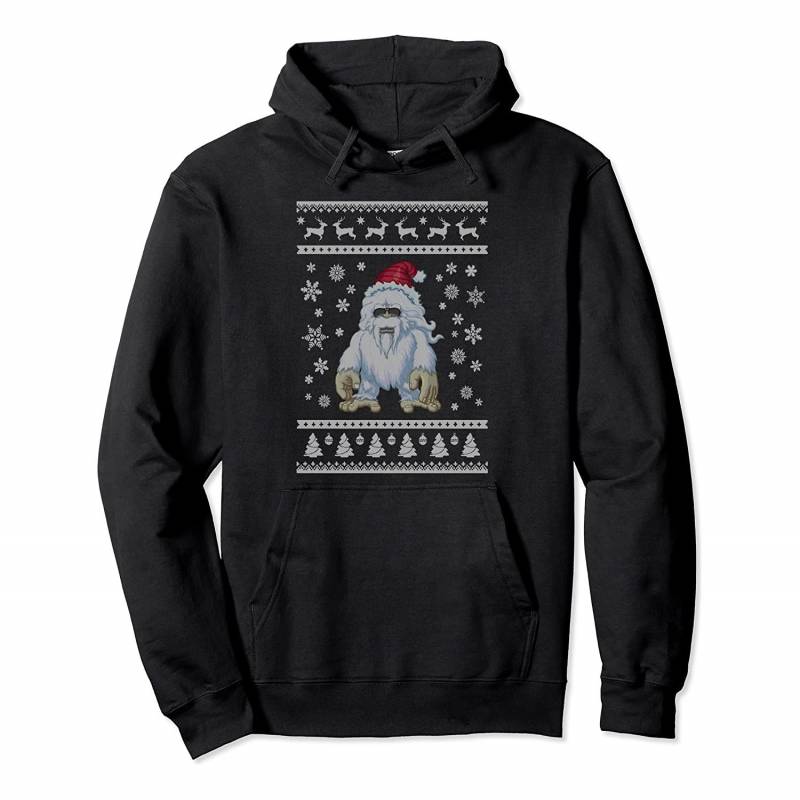 Yeti Santa Winter Mountain Ape Ugly Christmas Pullover Hoodie