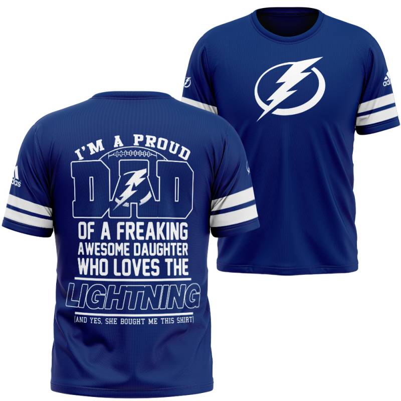 Proud Dad of a Tampa Bay Lightning Fan 3D Overprint