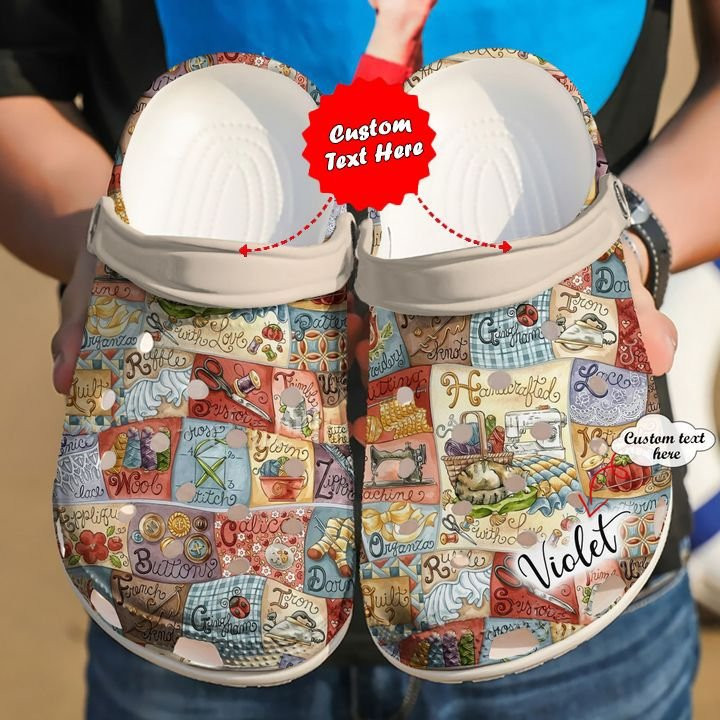 Sewing Personalized Alphabet clog Shoes Colorful