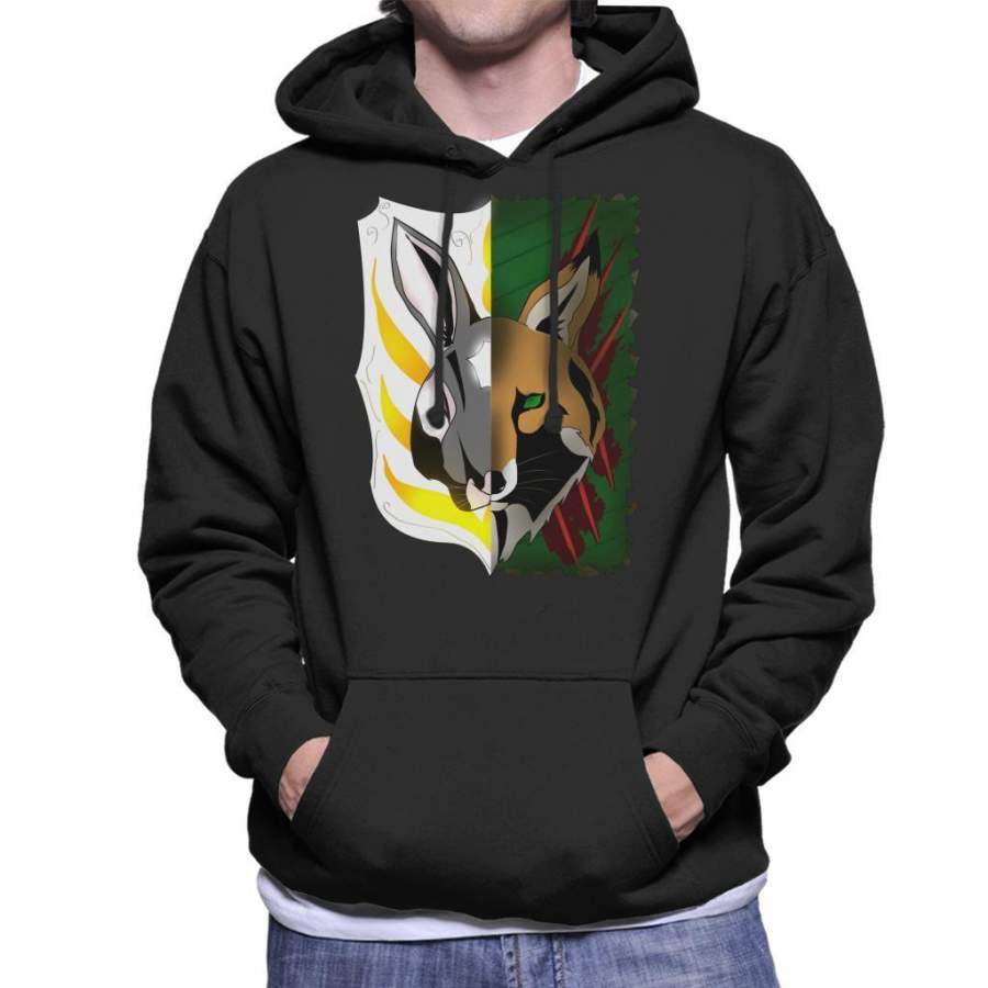 2 Face Rabbit Fox Men’s Hooded Sweatshirt