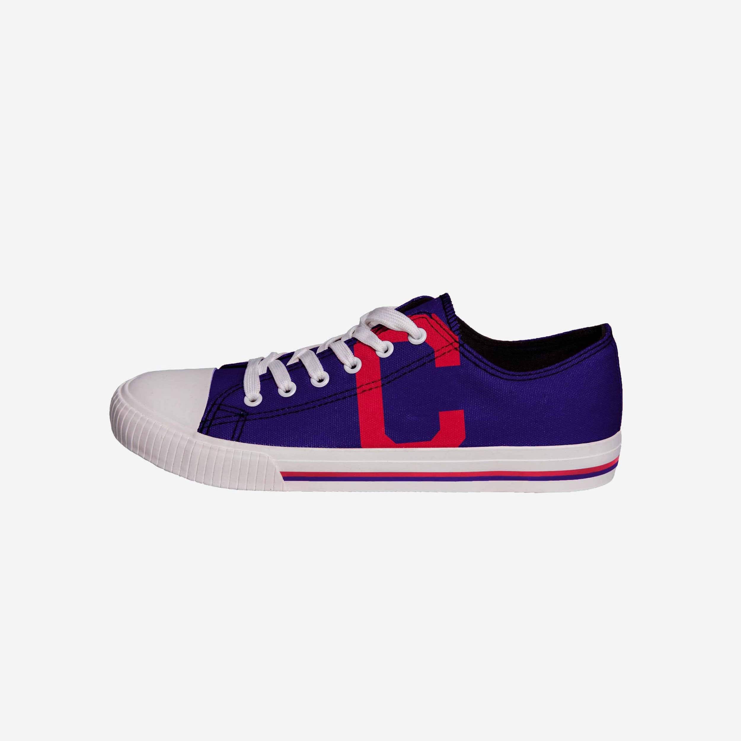 Cleveland Indians Mens Low Top Big Logo Canvas Shoe