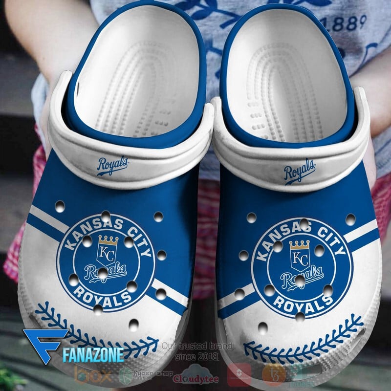 Kansas City Royals Blue-White MLB Sport Crocss Clogs Crocband Shoes Comfortable For Men Women and Kids