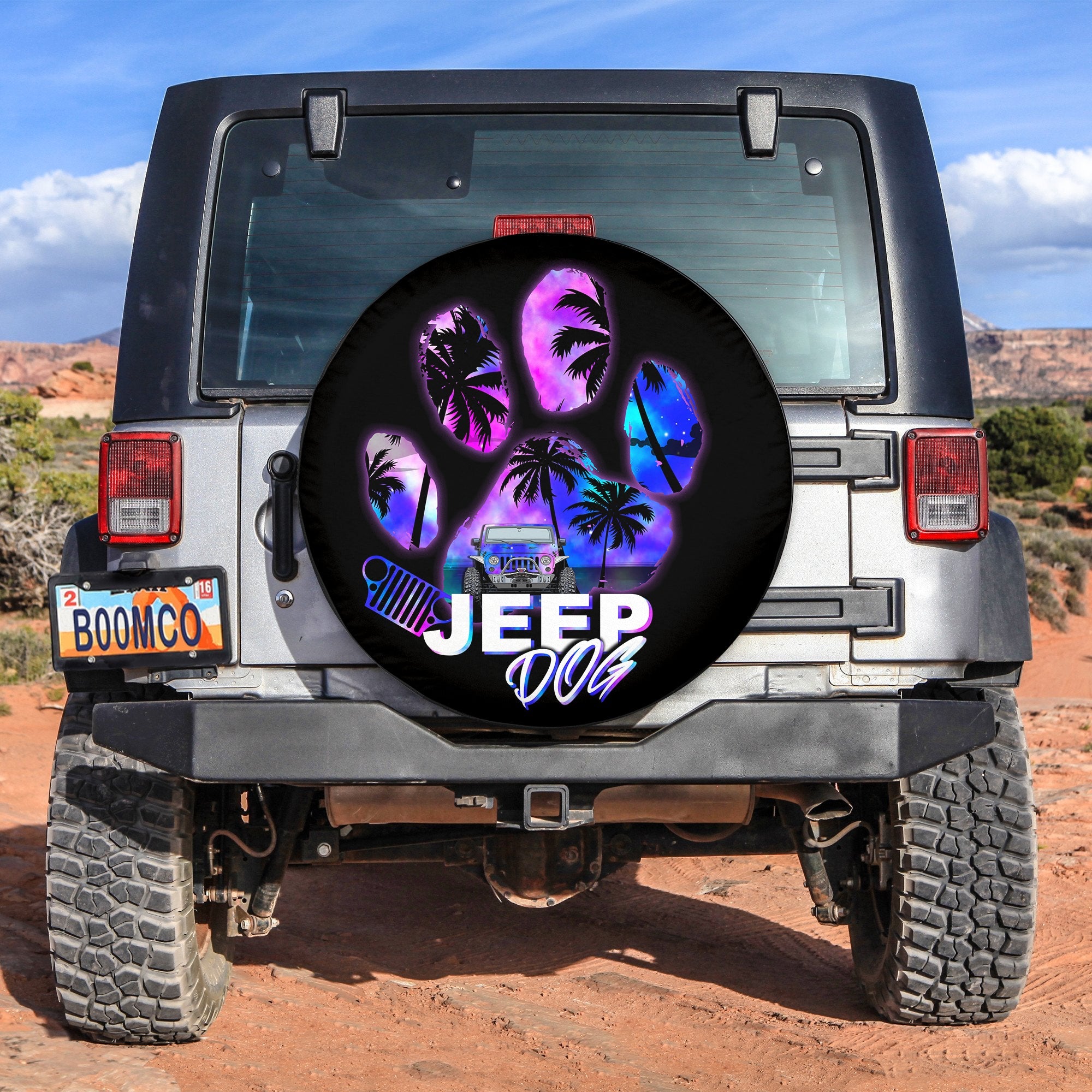 Jeep Dog Foot Spare Tire Cover Colorful Style No.3 Lt6