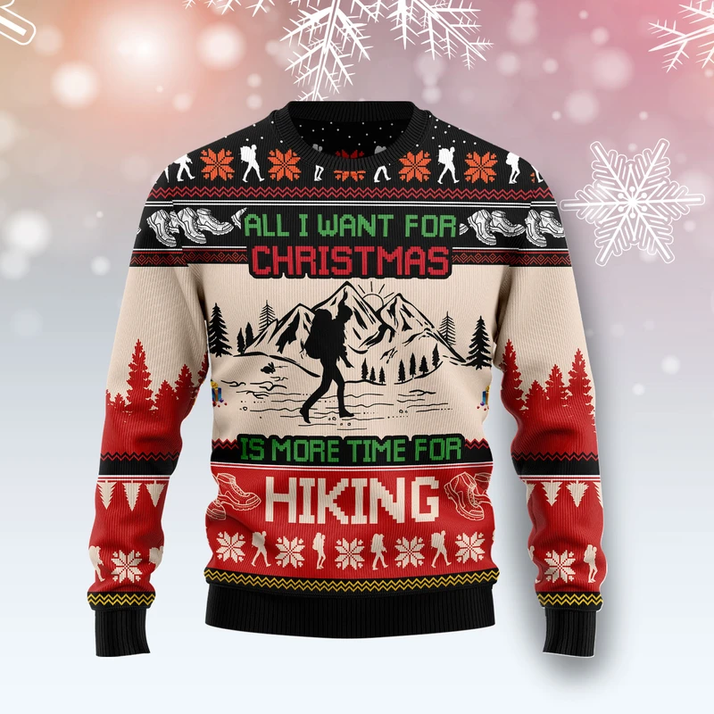 Hiking Ugly Christmas Sweater | For Men & Women | Adult | Us5958