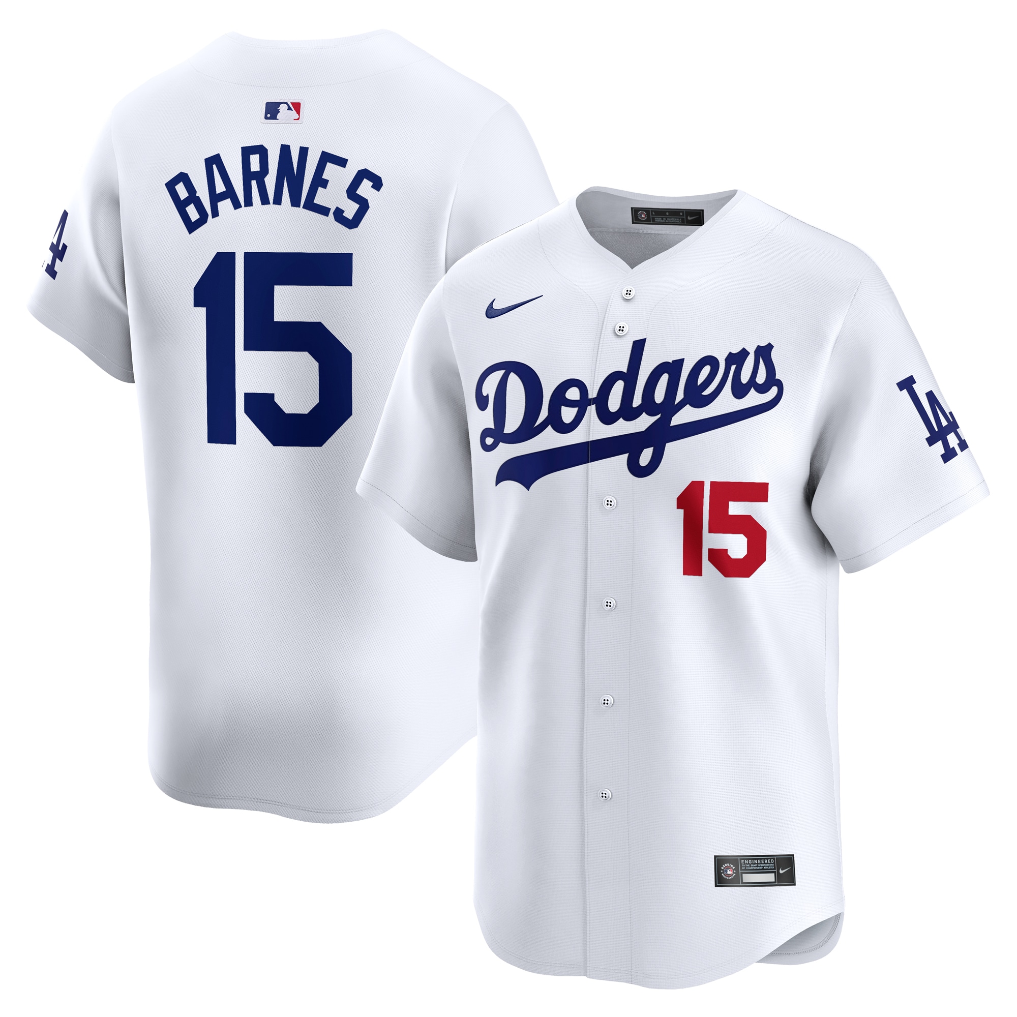 Austin Barnes Los Angeles Dodgers Home Limited Player Jersey – White