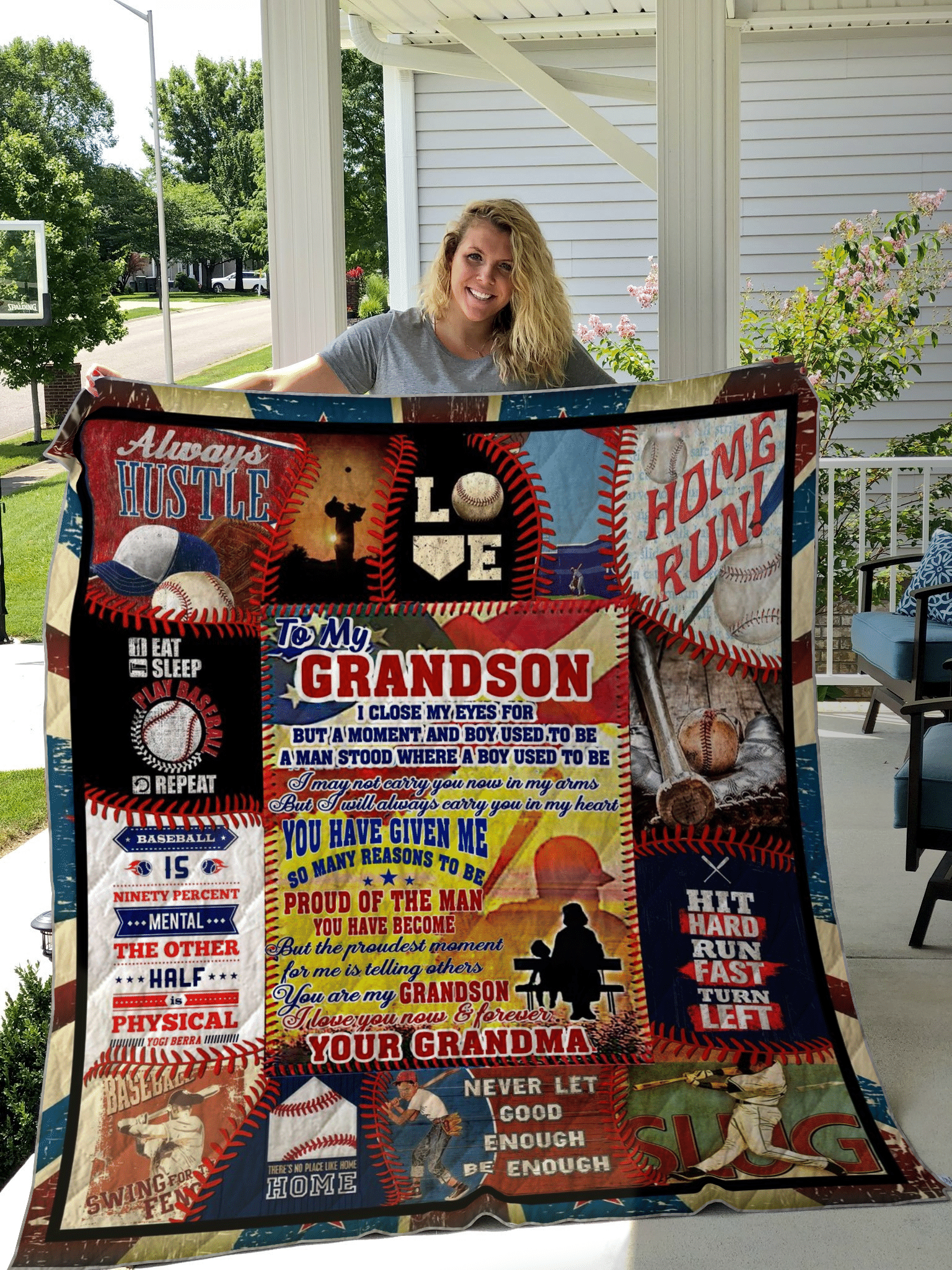 To My Grandson Baseball Quilt Blanket ABC24105327