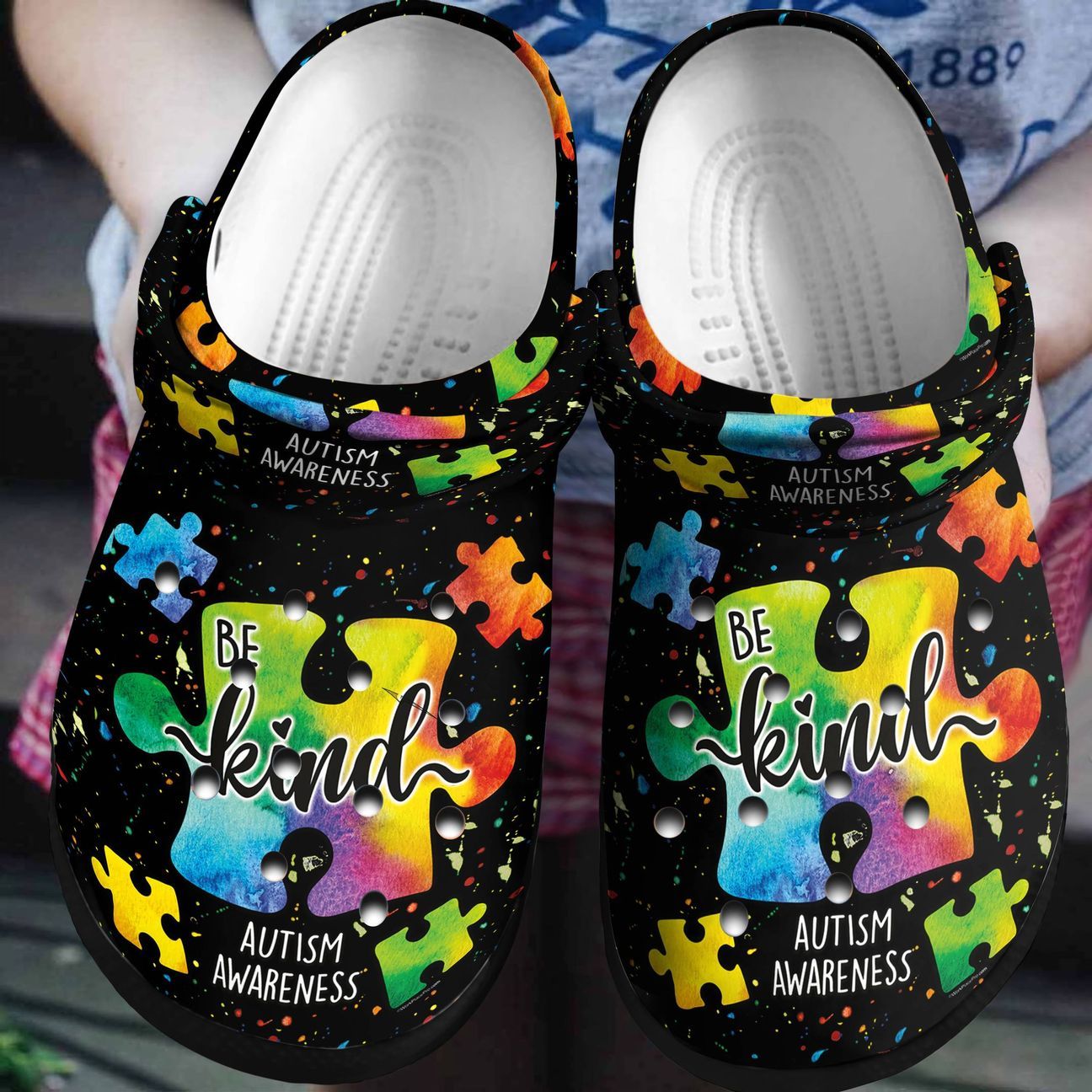 Autism Personalized Clog, Custom Name, Text, Color, Number Fashion Style For Women, Men, Kid, Print 3D Be Kind