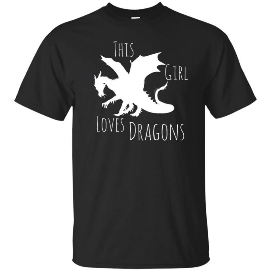 AGR Cute Girls Clothing – This Girl Loves Dragons Fun T Shirt