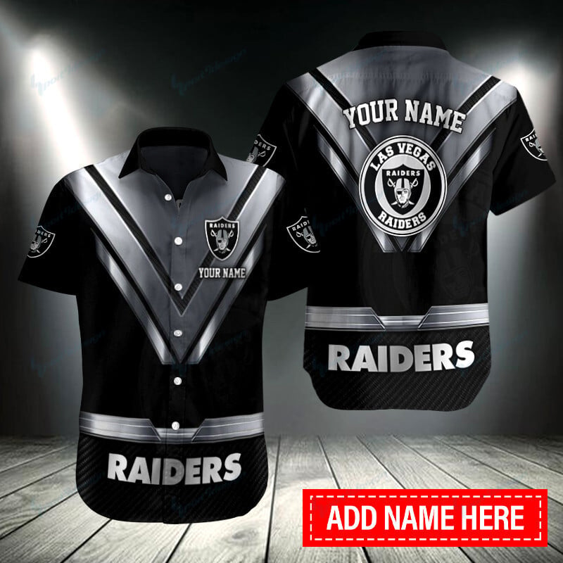 Men Las Vegas Raiders Personalized Button Shirt