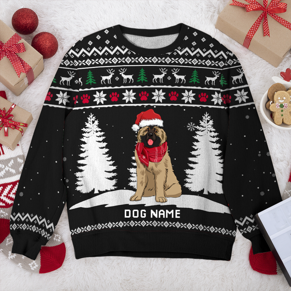 Caucasian Shepherd Winter Dog Personalized Sweater, Dog Ugly Christmas Sweater