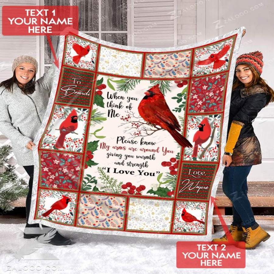 Zalooo – Customized Fleece Blanket – Cardinal – My Arms Are Around You