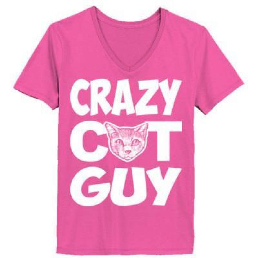 AGR Crazy Cat Guy – Ladies’ V-Neck T-Shirt