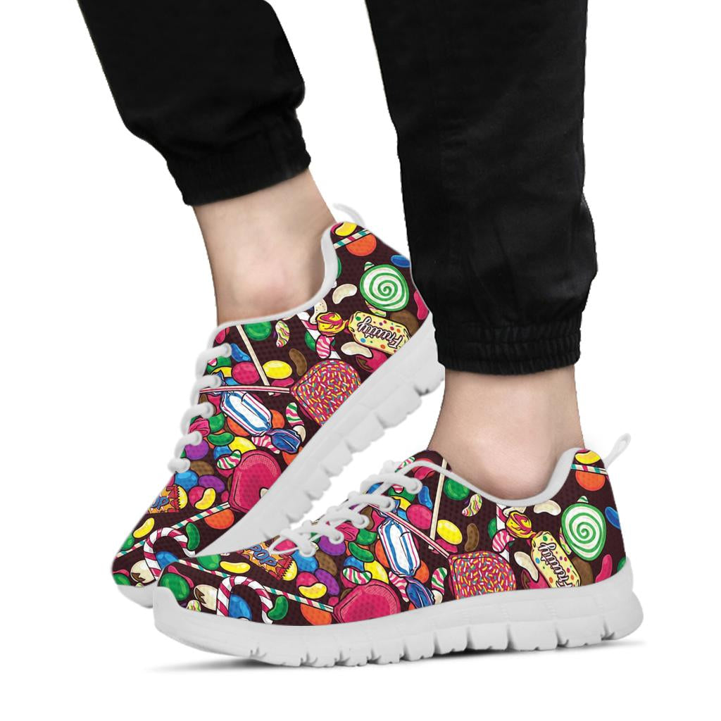 Candy Pattern Print Design Ca02 Sneakers White