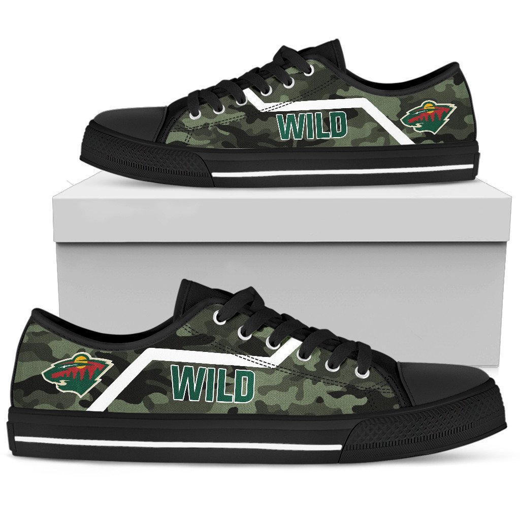 Camo Minnesota Wild Logo Low Top Shoes