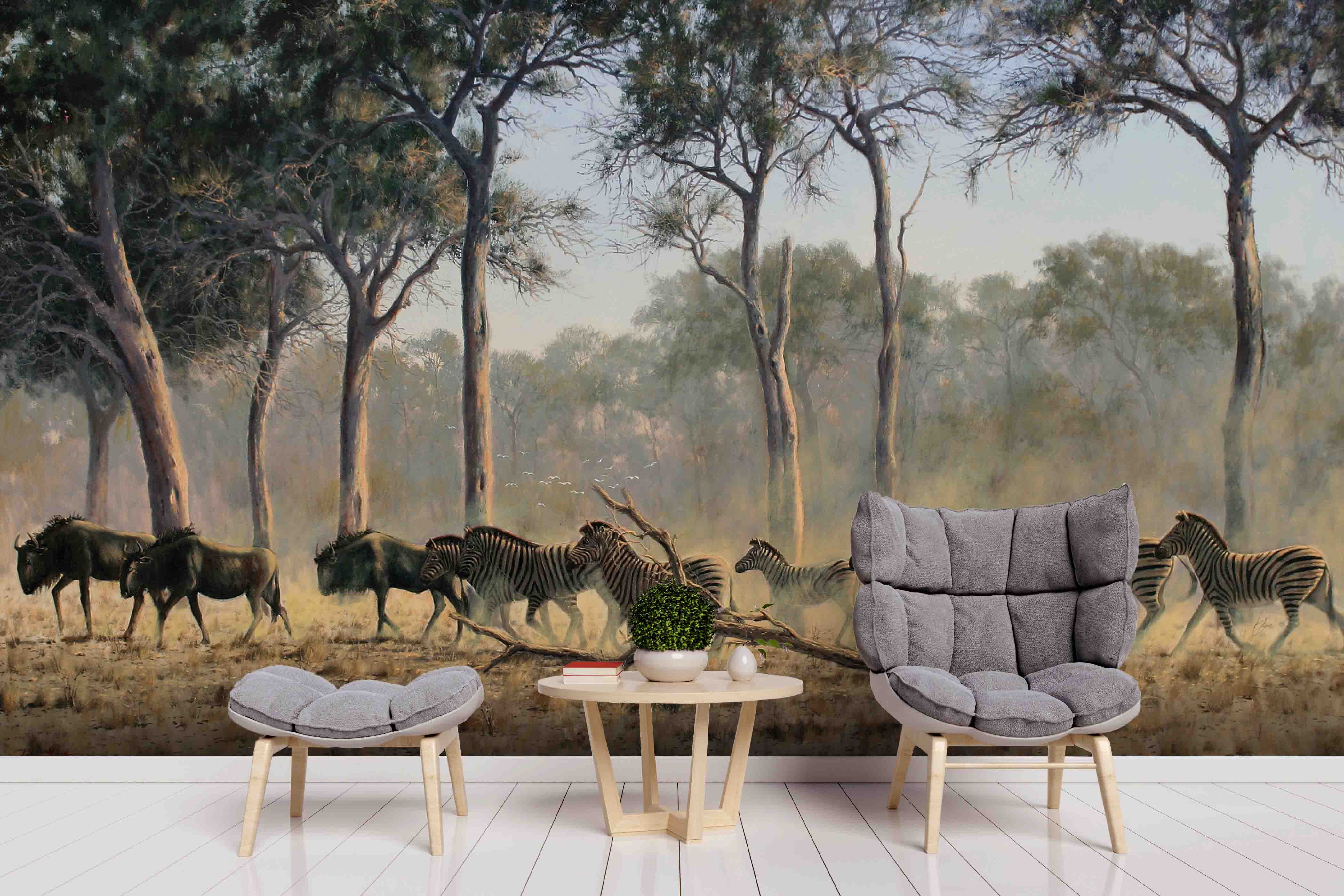 3D Realistic Forest Yak Animal Wall Mural Wallpaper Lxl 1643