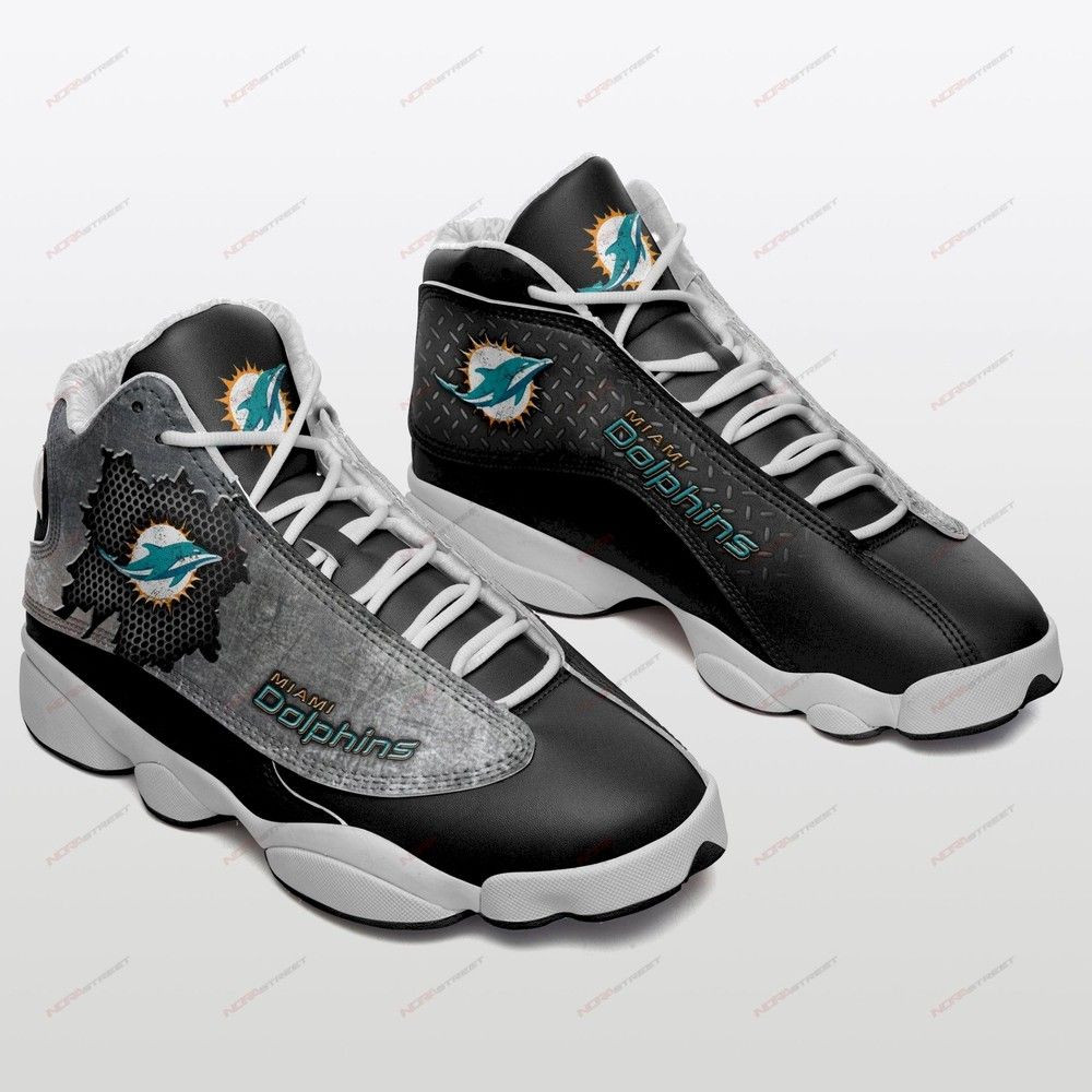 Miami Dolphins  Air Jordan 13 Sneakers Sport Shoes For Fan Sneaker Mdaj Black