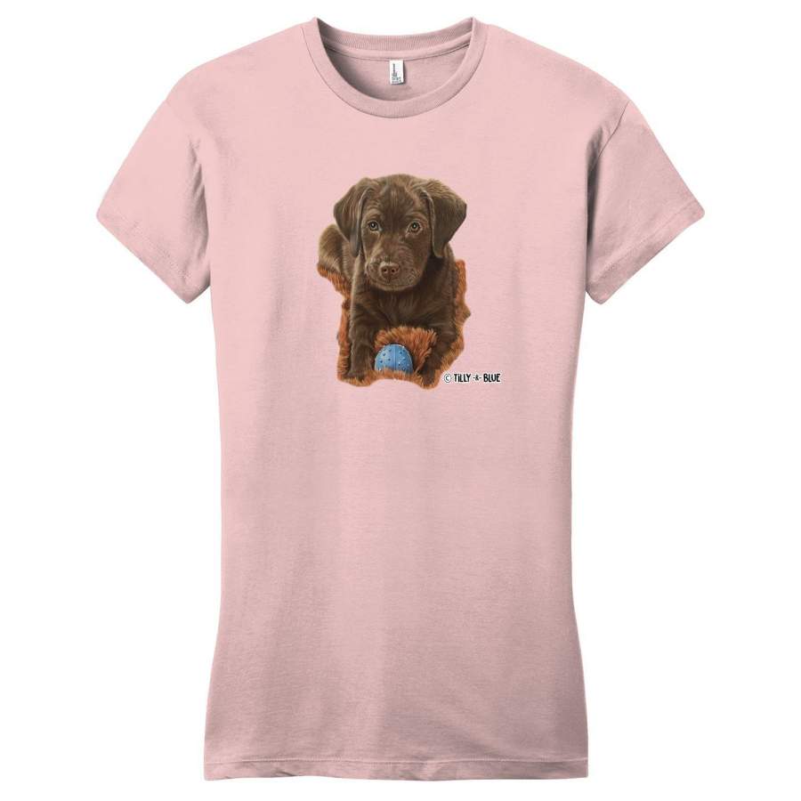 Chocolate Lab Puppy – Women’s Fitted T-Shirt