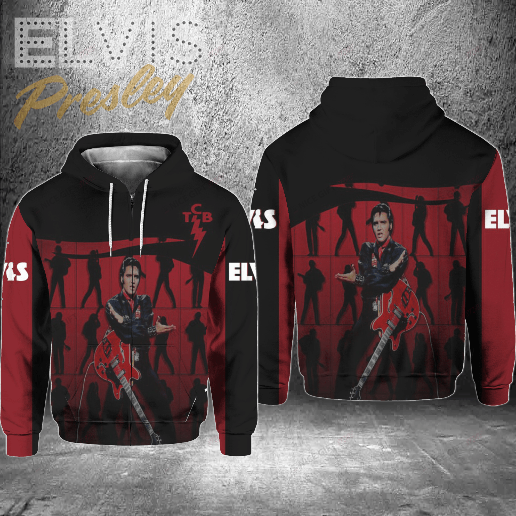 Elvis Presley Zip Hoodie 3D 3Zh-O2Q9
