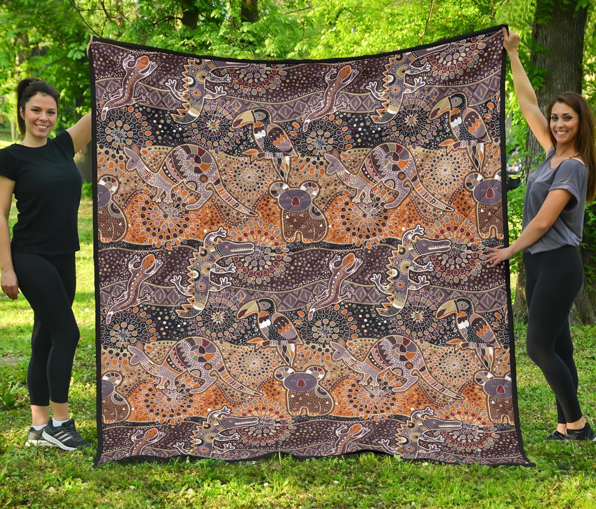 Premium Quilts – Aboriginal Patterns Coverlets Animals Art