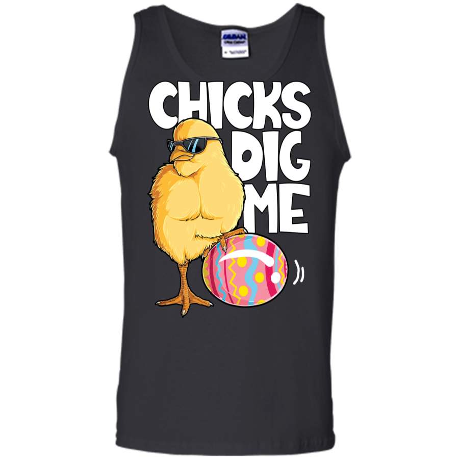 Chicks Dig Me T shirt Boys Kids Easter Bunny Ears Egg Men Tank Top