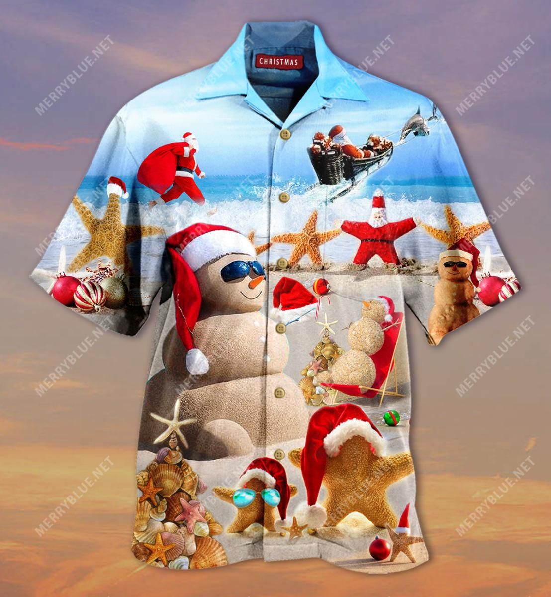 All I Want For Christmas Is A Beach Aloha Hawaiian Shirt Colorful Short Sleeve Summer Beach Casual Shirt For Men And Women