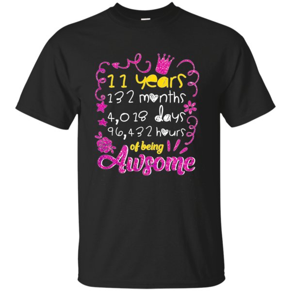 11 Years Of Being Awesome Cute Shirt 11th Birthday Princess