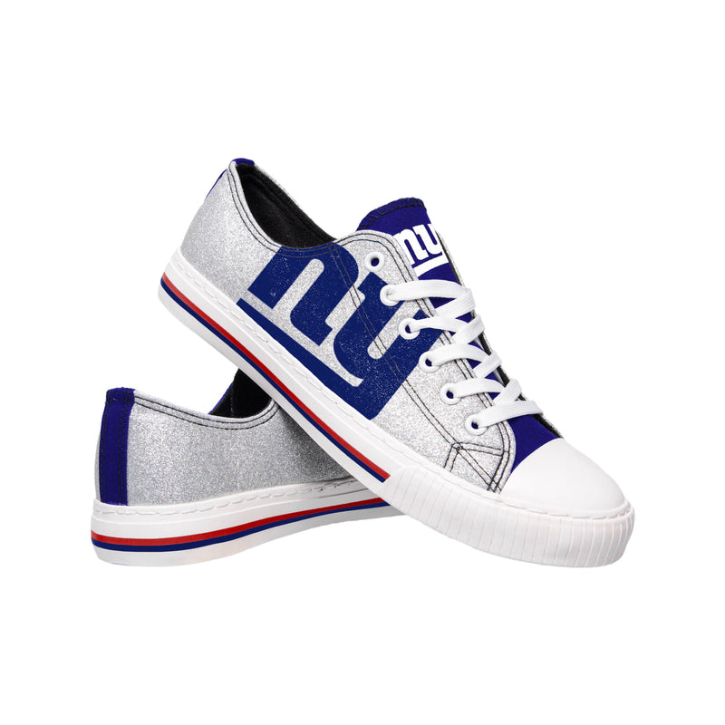 New York Giants NFL Womens Glitter Low Top Canvas Shoes