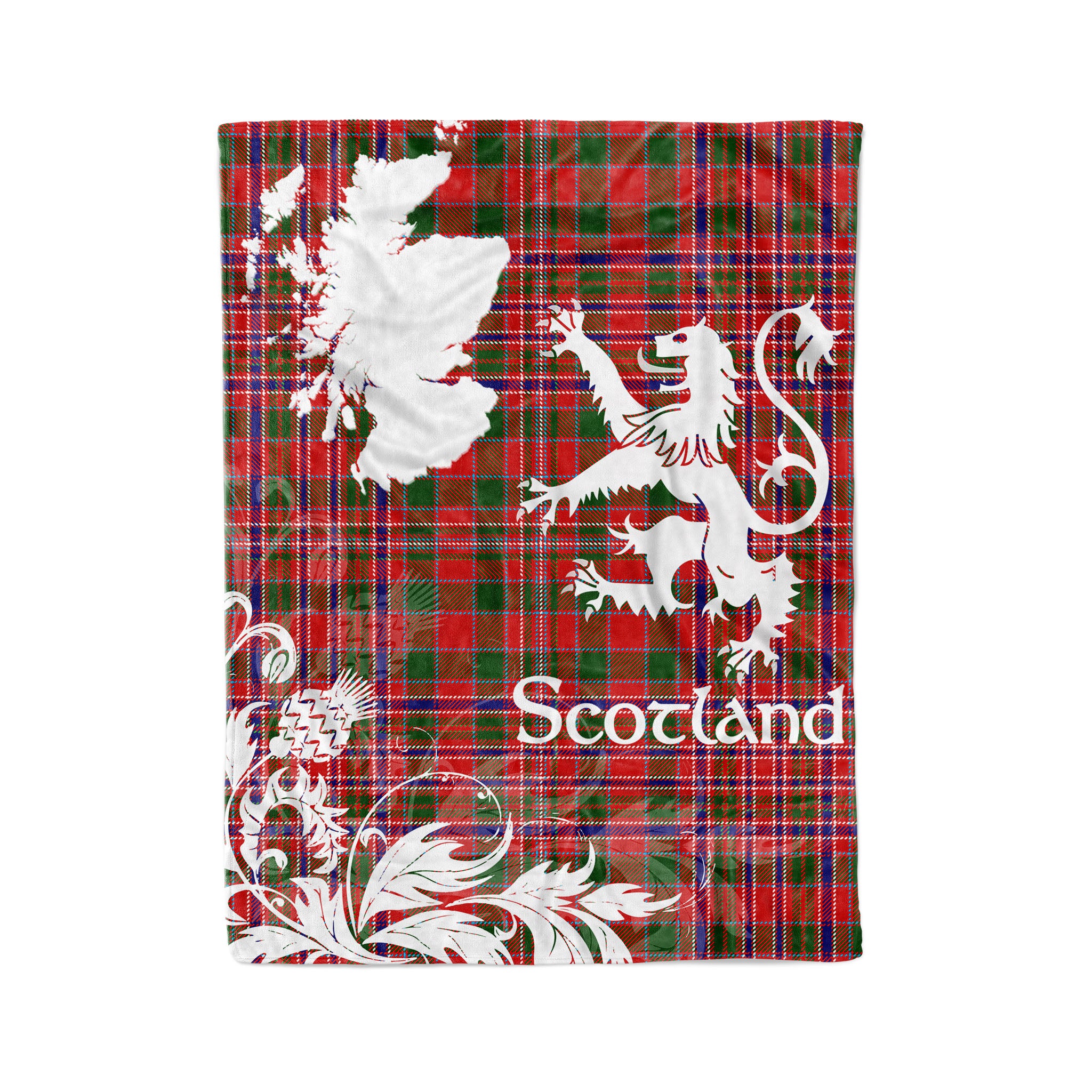 Tartan Plaid Fleece Blanket Tartan Blanket Thistle And Lion Scottish Clan Macalister Plaid Blanket