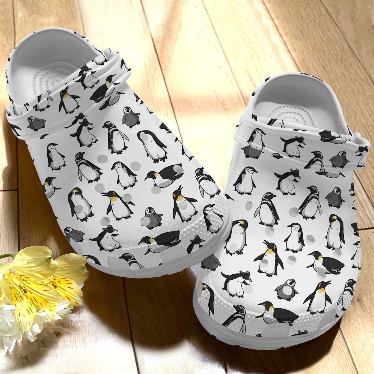 Penguin Personalized Clog, Custom Name, Text Adorable Penguin, Fashion Style For Women, Men, Kid, Print 3D