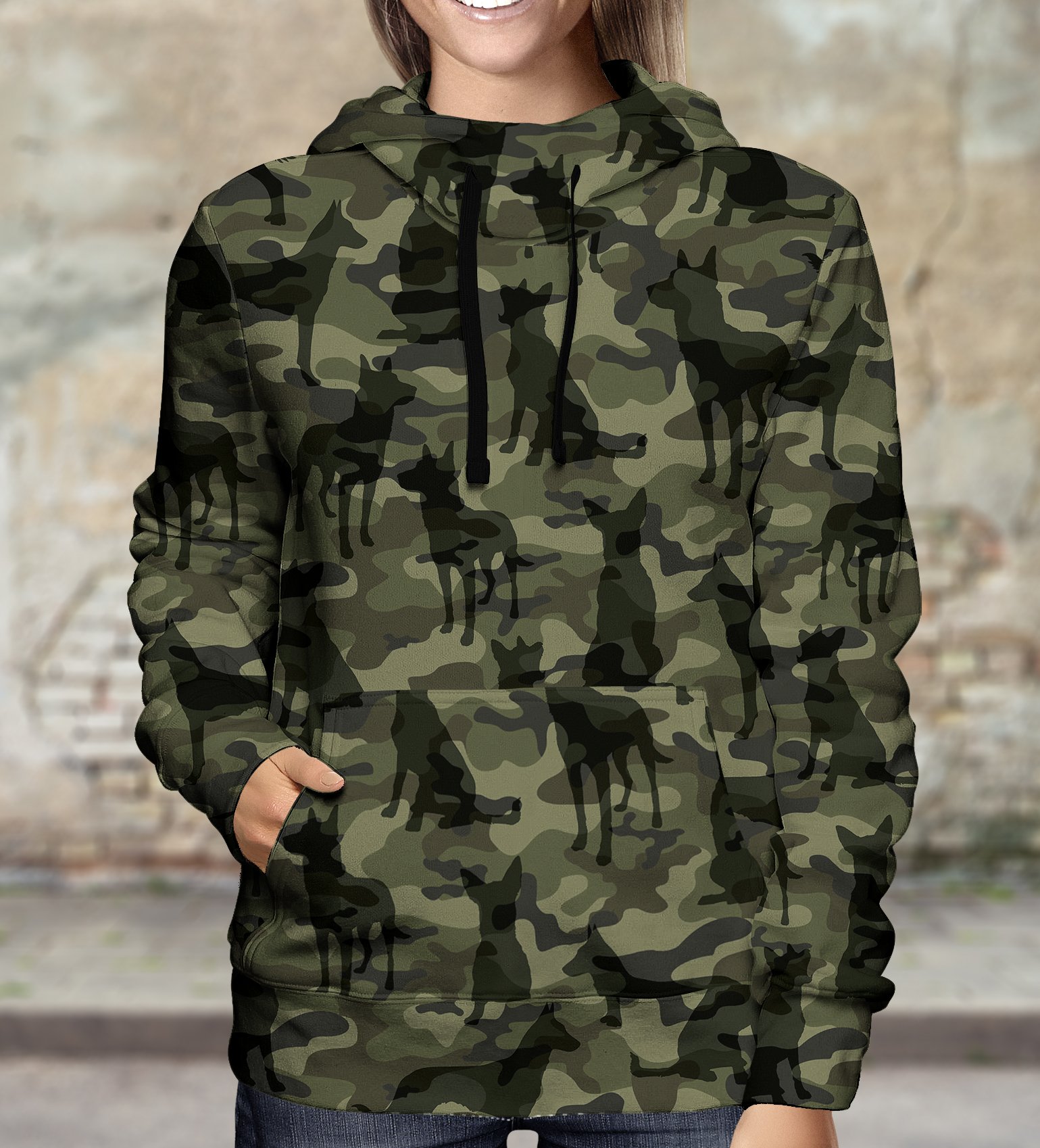 Street Style With Belgian Malinois Camo Hoodie V1