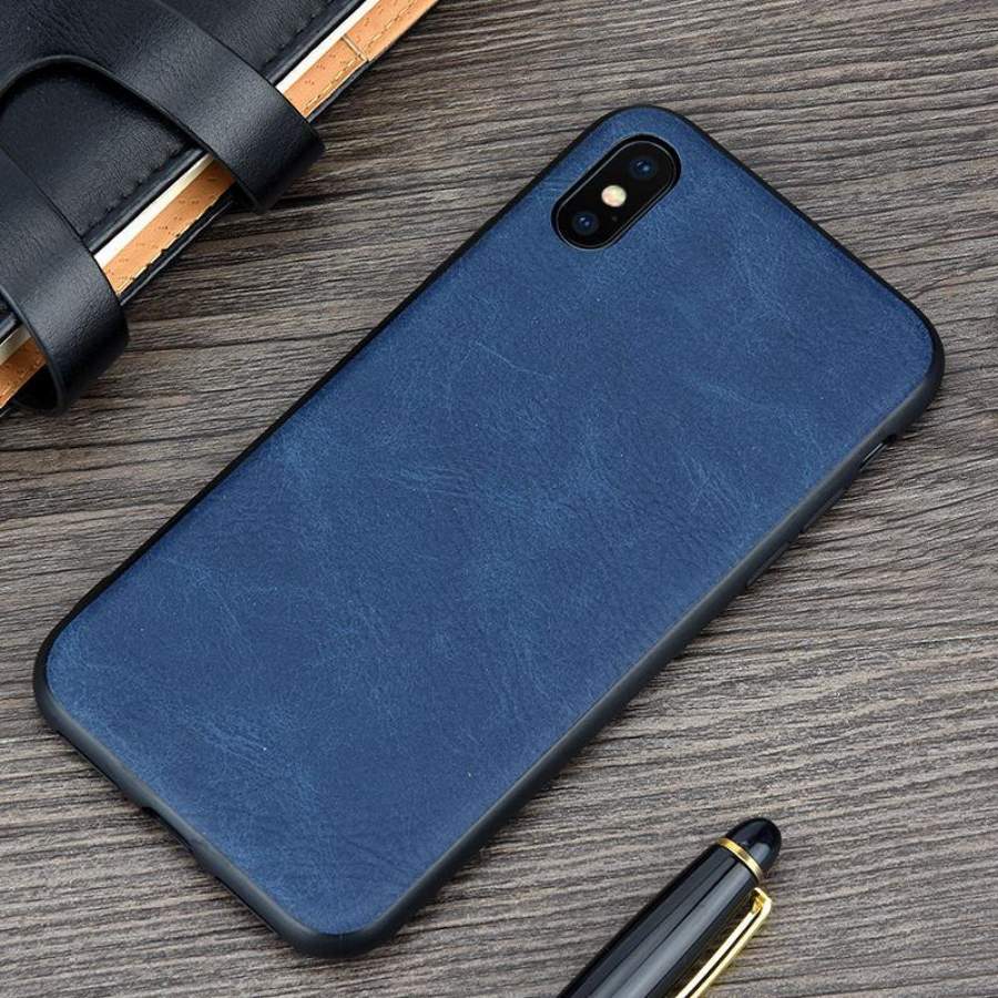 KEYSION Phone Case for Apple iPhone X Luxury Vintage PU Leather Case for iPhone 10 TPU silicone Soft Edge Back cover for iPhoneX