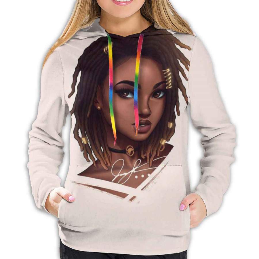 Black Girl Cool Hoodie 3D All Over Print Custom Name #V