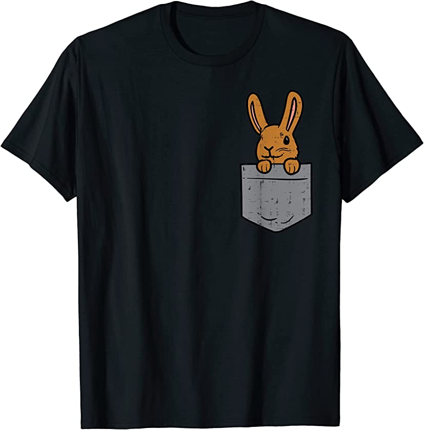 Pocket Bunny Rabbit Cute Happy Easter Day Men Women Kids T-Shirt