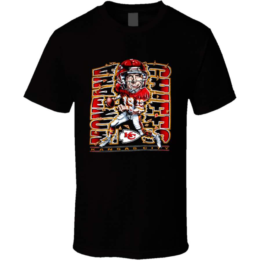 Joe Montana Kansas City Football Retro Caricature T Shirt