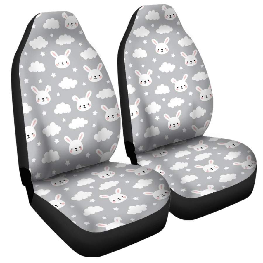 Rabbit And Cloud Pattern Print Universal Fit Car Seat Covers