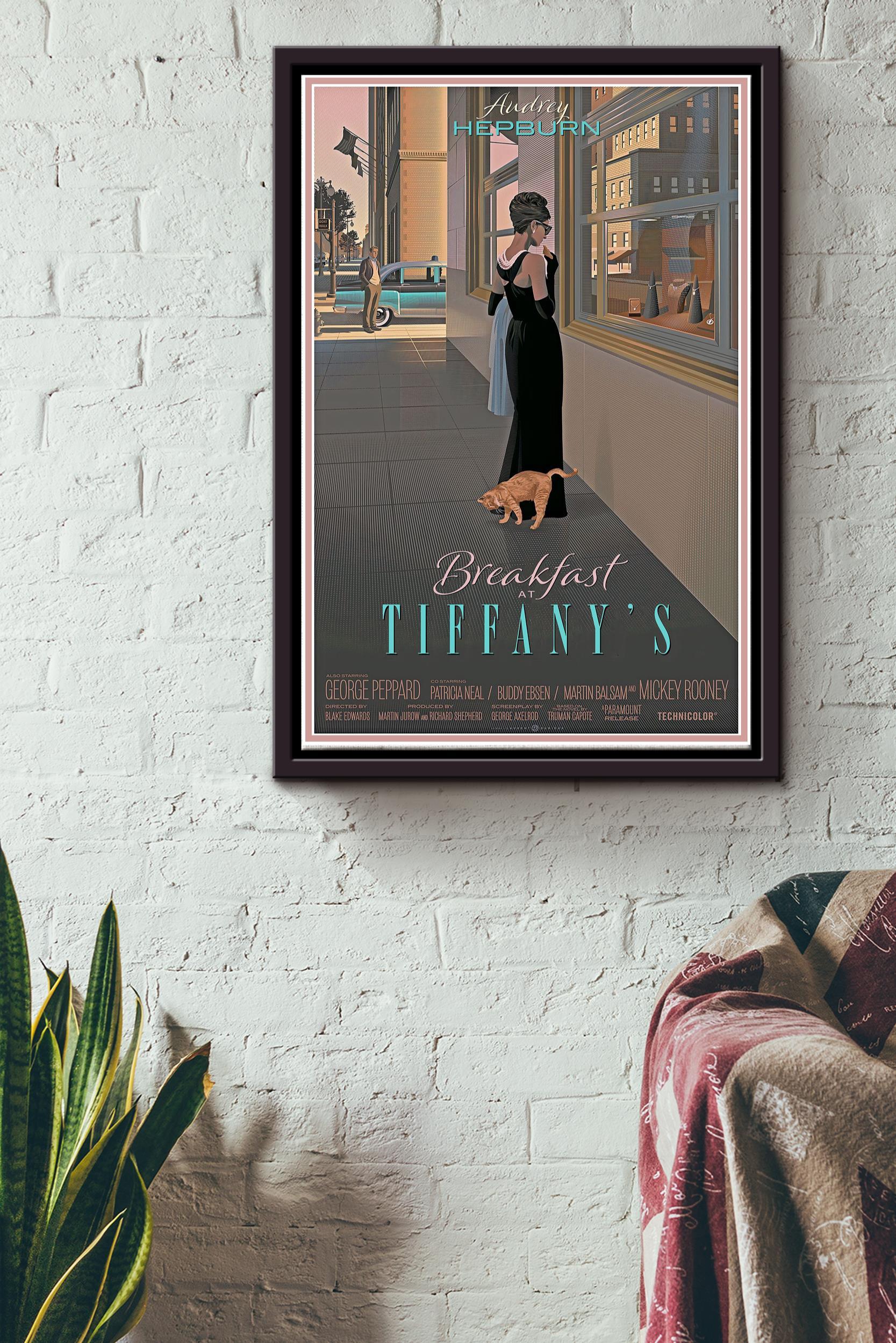 Breakfast At Tiffany’S Poster – Luxury Wall Art – Gift For Lady, Cat Lover, The Rich, Home Decor Framed Matte Canvas