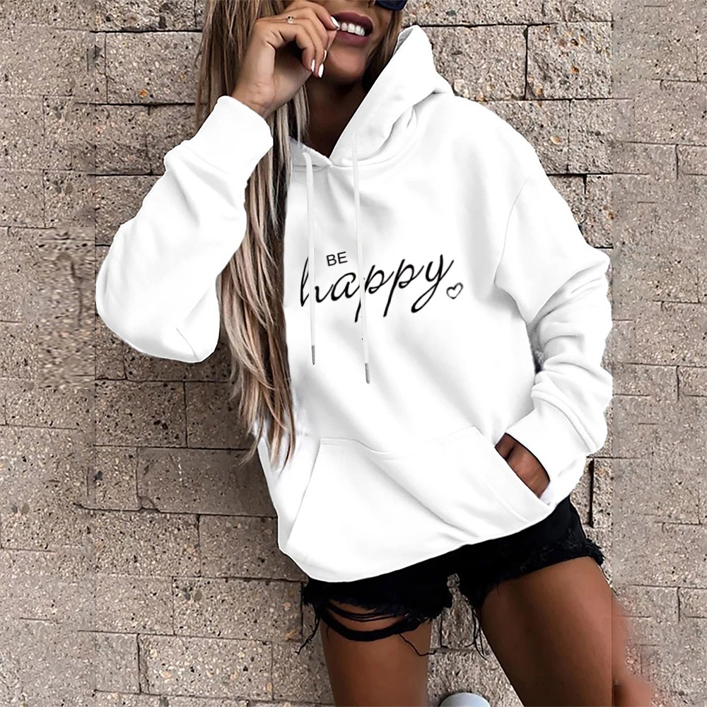 Women’s Hoodie Streetwear Sports Hoodie Women’s Sweatshirt Autumn Pullover Text Print Casual Harajuku Long Sleeve Hoodies alx