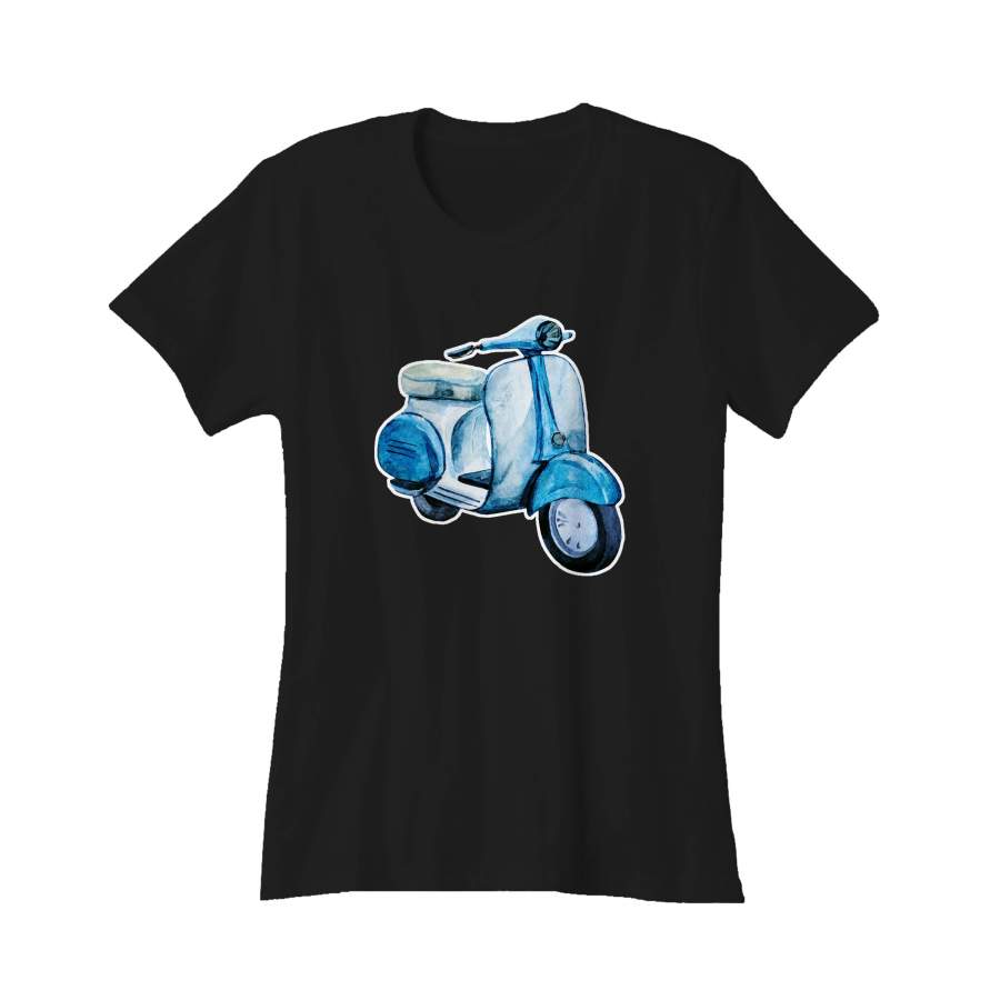 Bombardier Blue Scooter Vintage Retro Distressed San Antonio Texas Women’s T-Shirt