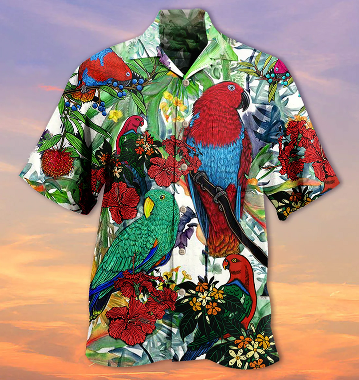 Parrots Red And Green Style Hawaii Shirt Ha88062