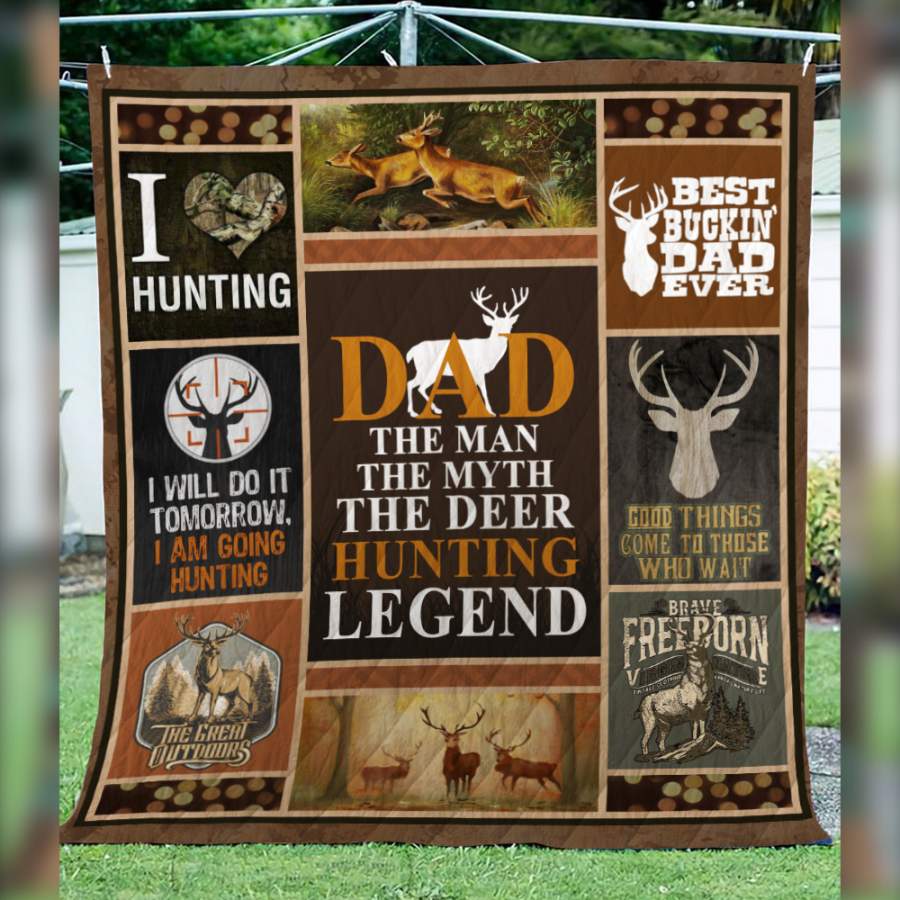 Wozoro Quilt Blanket Hunting Dad The Mam The Myth The Deer Hunting Legend Twin Queen King Size