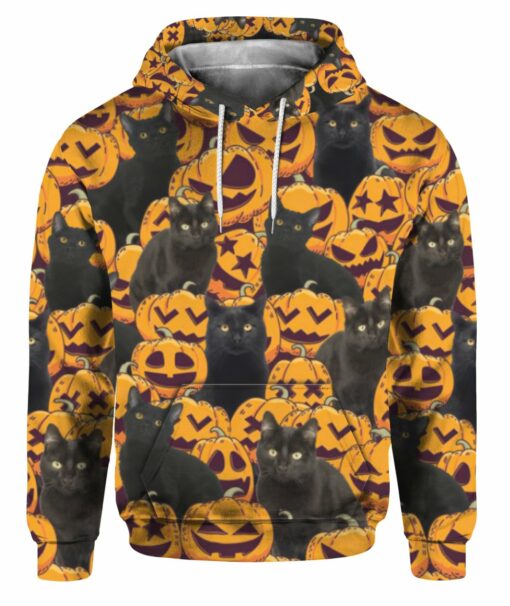 Black Cat & Pumpkin Halloween 3D All Over Printed Shirts For Men And Women, Gift For Halloween Day, Happy Halloween