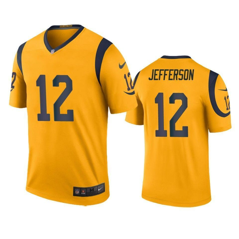 Los Angeles Rams Van Jefferson Gold Color Rush Legend 3D Jersey