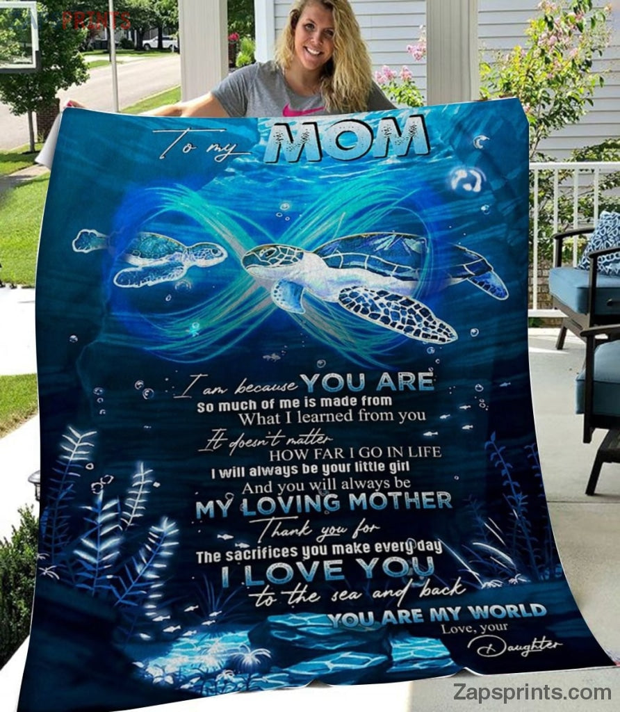 Gift For Mom – To My Mom – Turtle – To My Loving Mother – Blanket