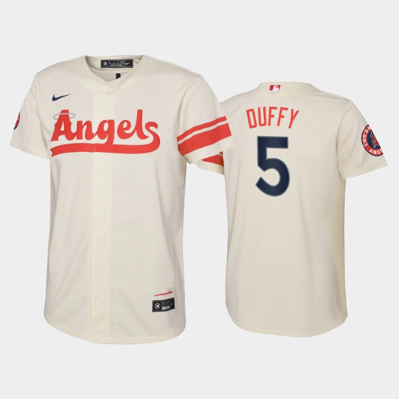 2022-23 City Connect Youth Los Angeles Angels Matt Duffy 5 Matt Duffy Jersey – Cream