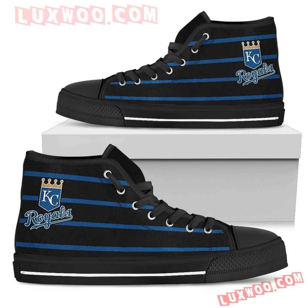 Edge Straight Perfect Circle Kansas City Royals High Top Shoes Sport Sneakers