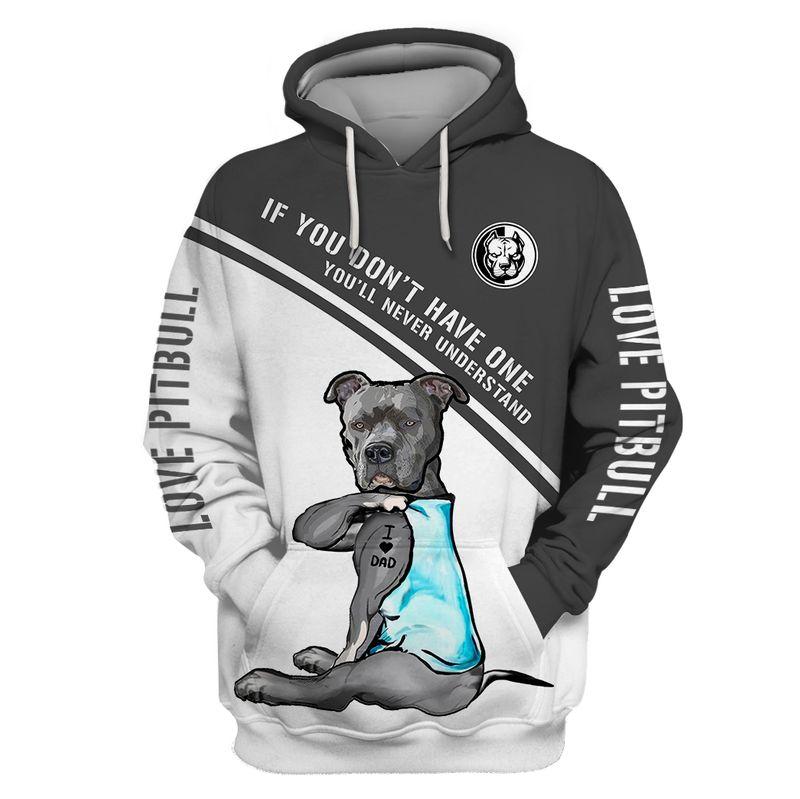 Thank You Gifts 3D Print Pitbull  Adult Unisex