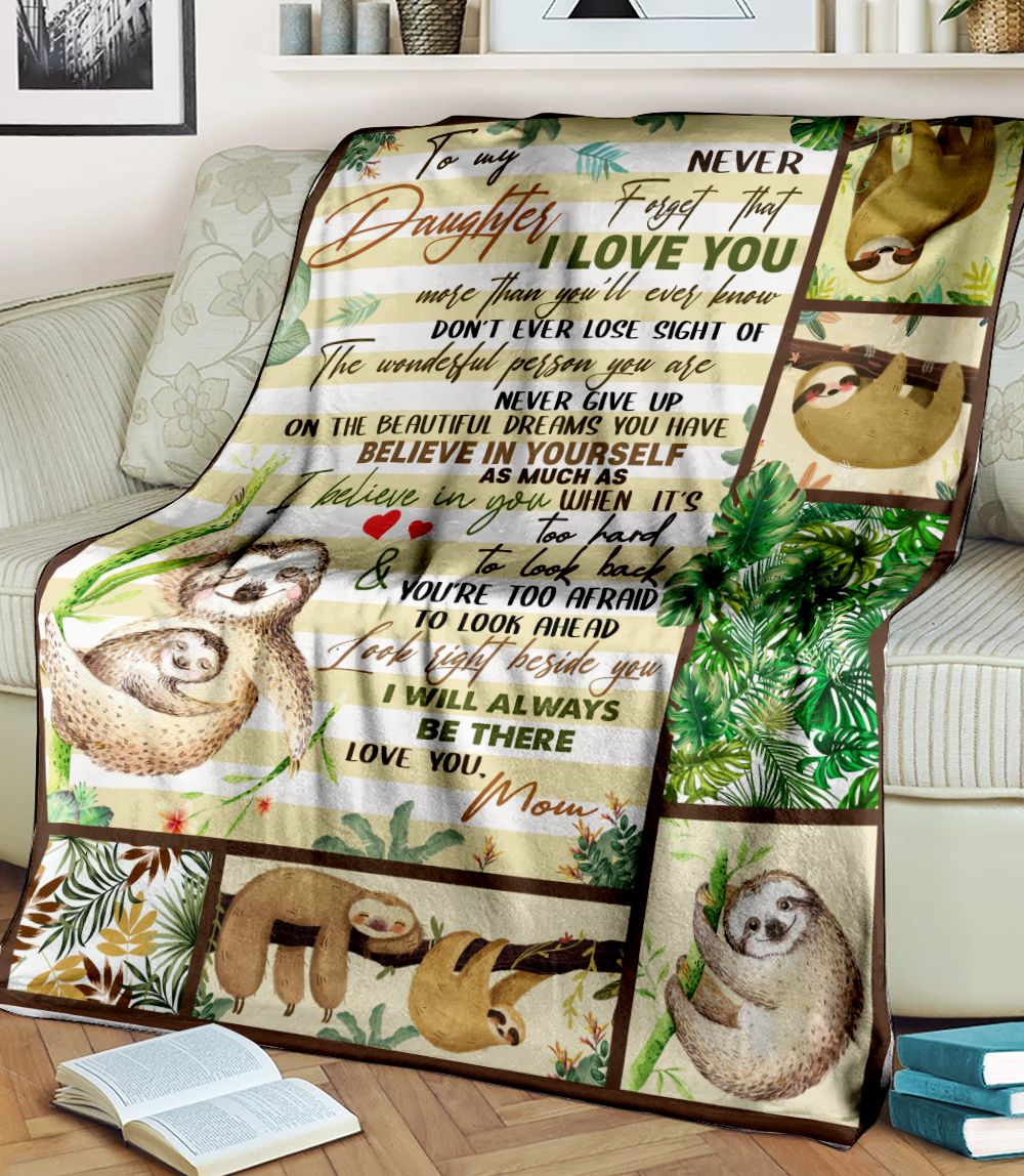 To my daughter never forget i love you more than Fleece Blanket